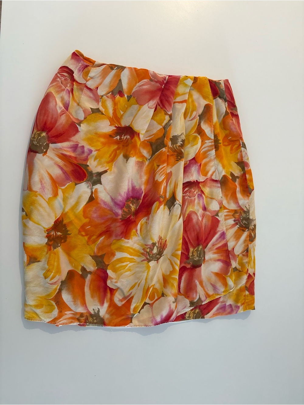Vintage Liz Claiborne Collection 100% Silk Floral Wrap Midi Skirt | Y2K - Picture 7 of 7